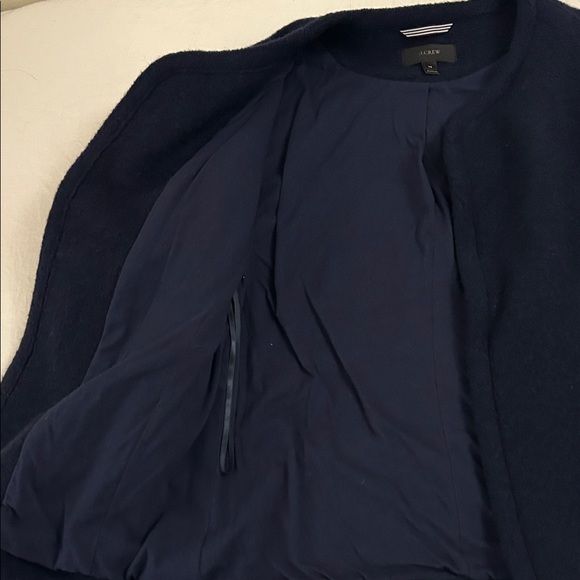 J.Crew Navy Blue Open Front Cardigan Wool blend And 100%Cotton lining - Picture 4 of 10